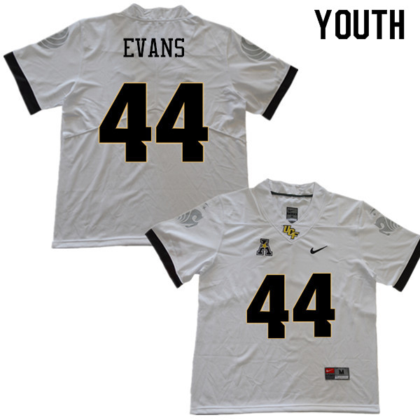 Youth #44 Nate Evans UCF Knights College Football Jerseys Sale-White - Click Image to Close